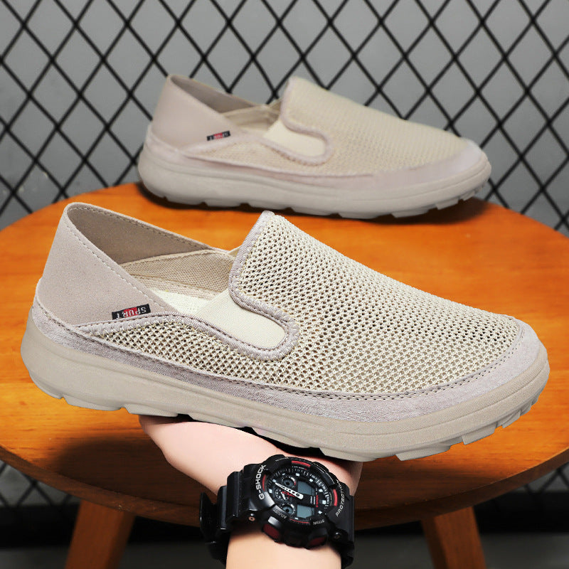 Herren nan atmungsaktiver Mesh-Slip-On mit Velourslederbesatz, elastischem Einstieg und griffiger Outdoor-Profilsohle Shop Nory