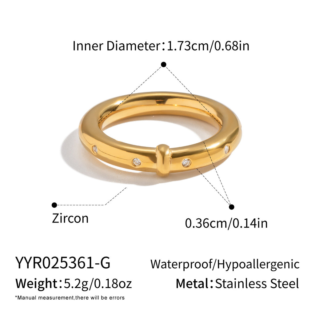 Damen Edelstahlring mit Zirkonia-Shop Nory