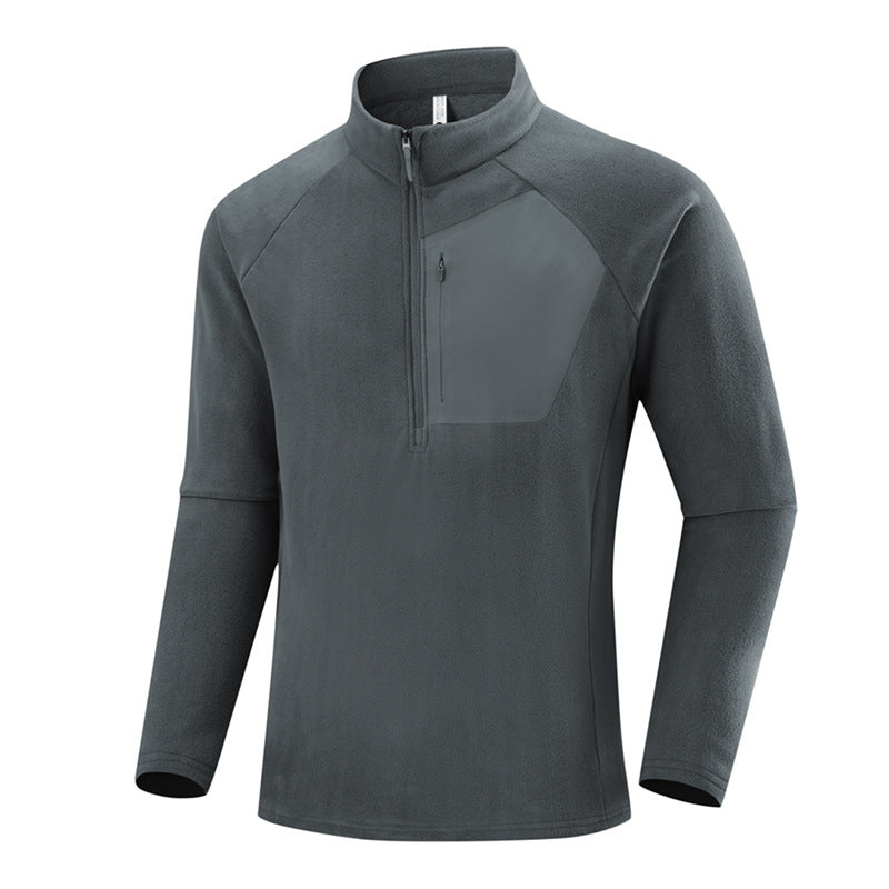 Herren Leichter Performance-Fleecepullover mit Viertel-Reißverschluss und Brusttasche Shop Nory