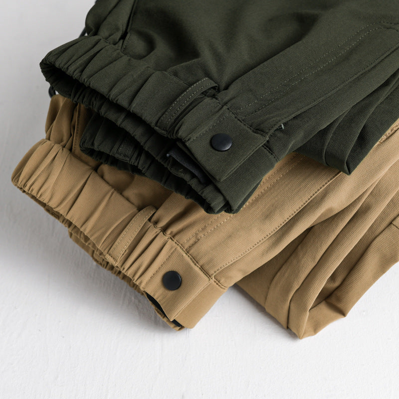 Herren Utility-Cargo-Hose mit elastischem Bund, Knieabnähern und Klappentaschen Shop Nory