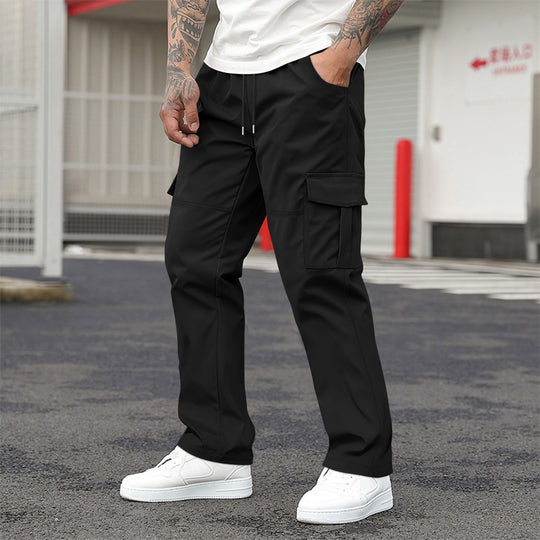 Herren technische Cargo-Freizeithose mit Tunnelzugbund, geradem Bein und aufgesetzten Klappentaschen Shop Nory