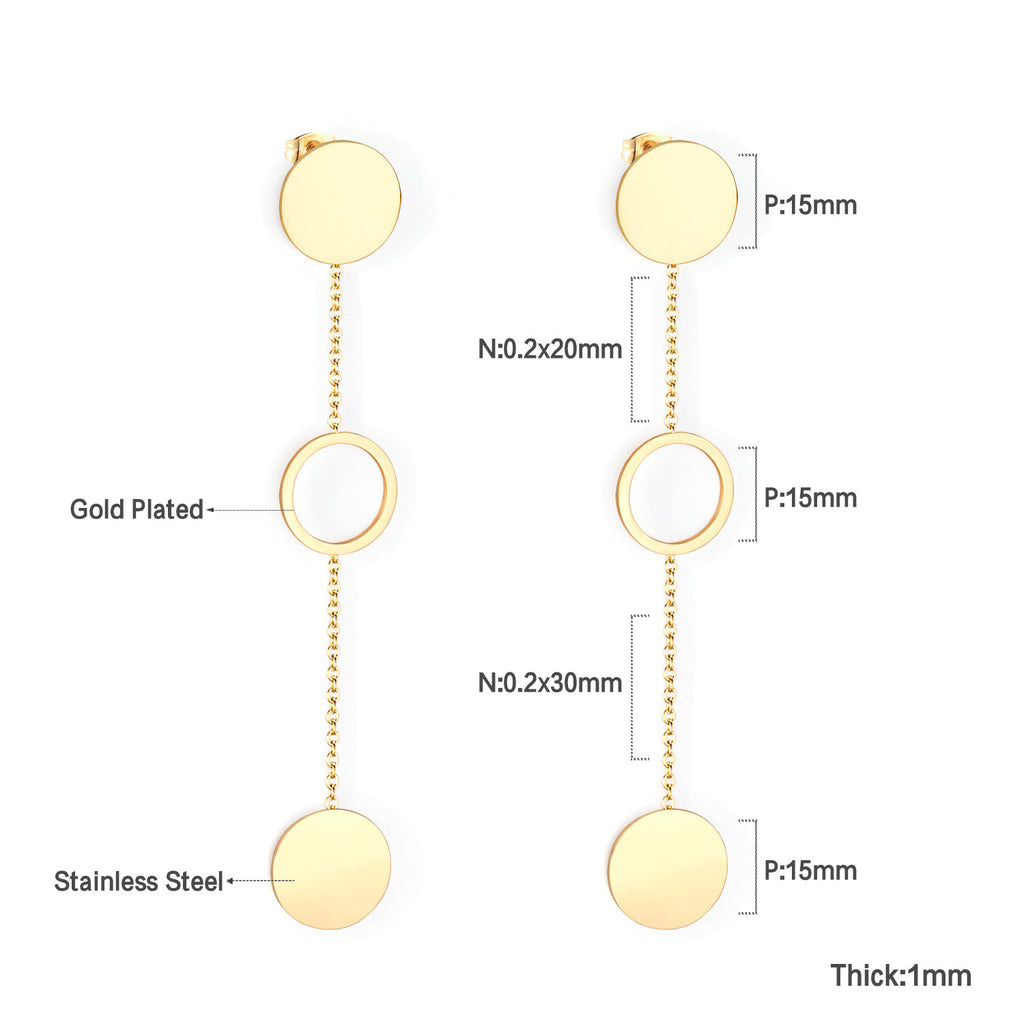 Damen Hängende Ohrstecker mit modernem Ketten-Design und vielseitigem Goldfinish Shop Nory