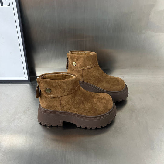 Damen Stiefeletten mit rutschfester Sohle und weichem Wildlederoberteil