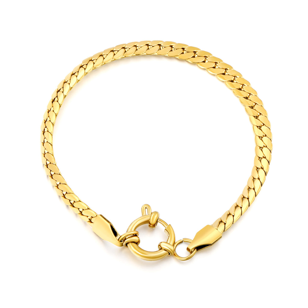 Damen edles Armkettchen mit geschwungenem Design und Perlenakzenten Shop Nory