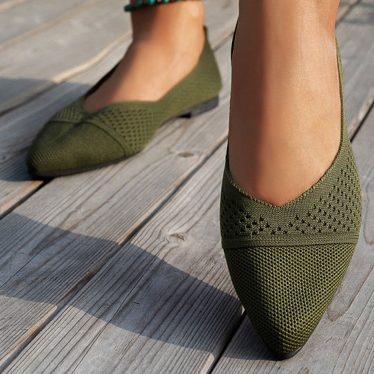 Damen Ballerinas mit kreativem Hahnentrittmuster und flexiblem Fußbett