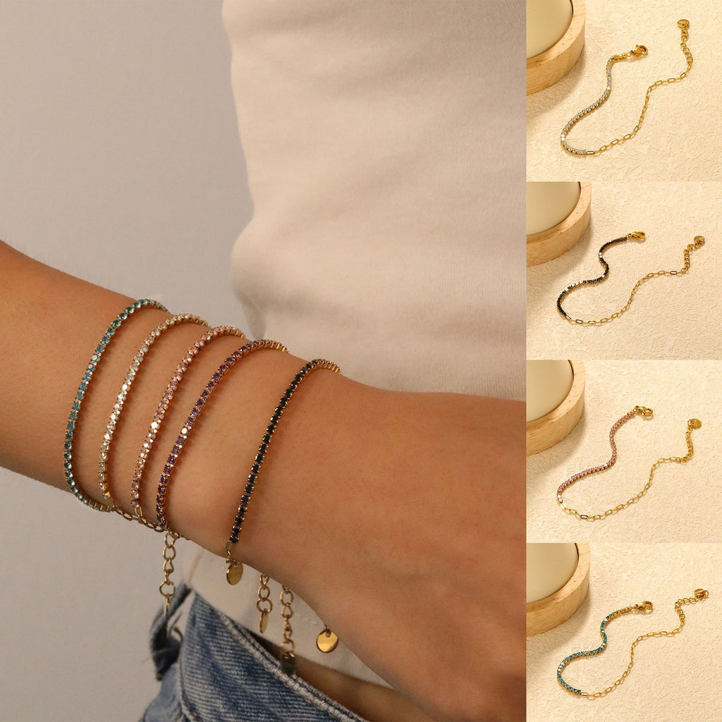 Damen Armband mit funkelnden Zirkonia und verstellbarem Design Shop Nory