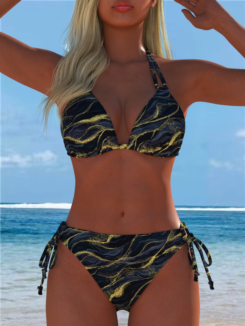 Damen Bikini-Set mit verspieltem Schnitt und trendigem Mustermix Shopnory