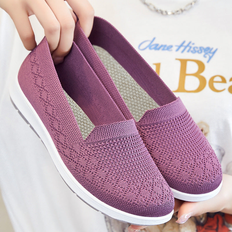 Damen nan leichter gestrickter Slip-On Komfort-Walking-Sneaker mit atmungsaktivem 3D-Strickoberteil und flexibler Leichtlaufsohle Shop Nory