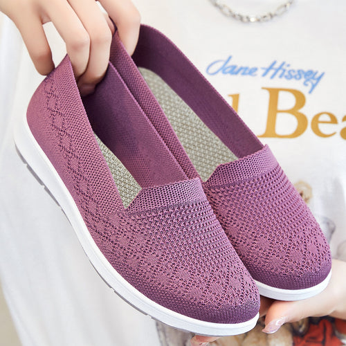 Damen nan leichter gestrickter Slip-On Komfort-Walking-Sneaker mit atmungsaktivem 3D-Strickoberteil und flexibler Leichtlaufsohle Shop Nory
