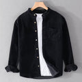 Herren Cordhemden mit Mandarin-Kragen und minimalistischem Design