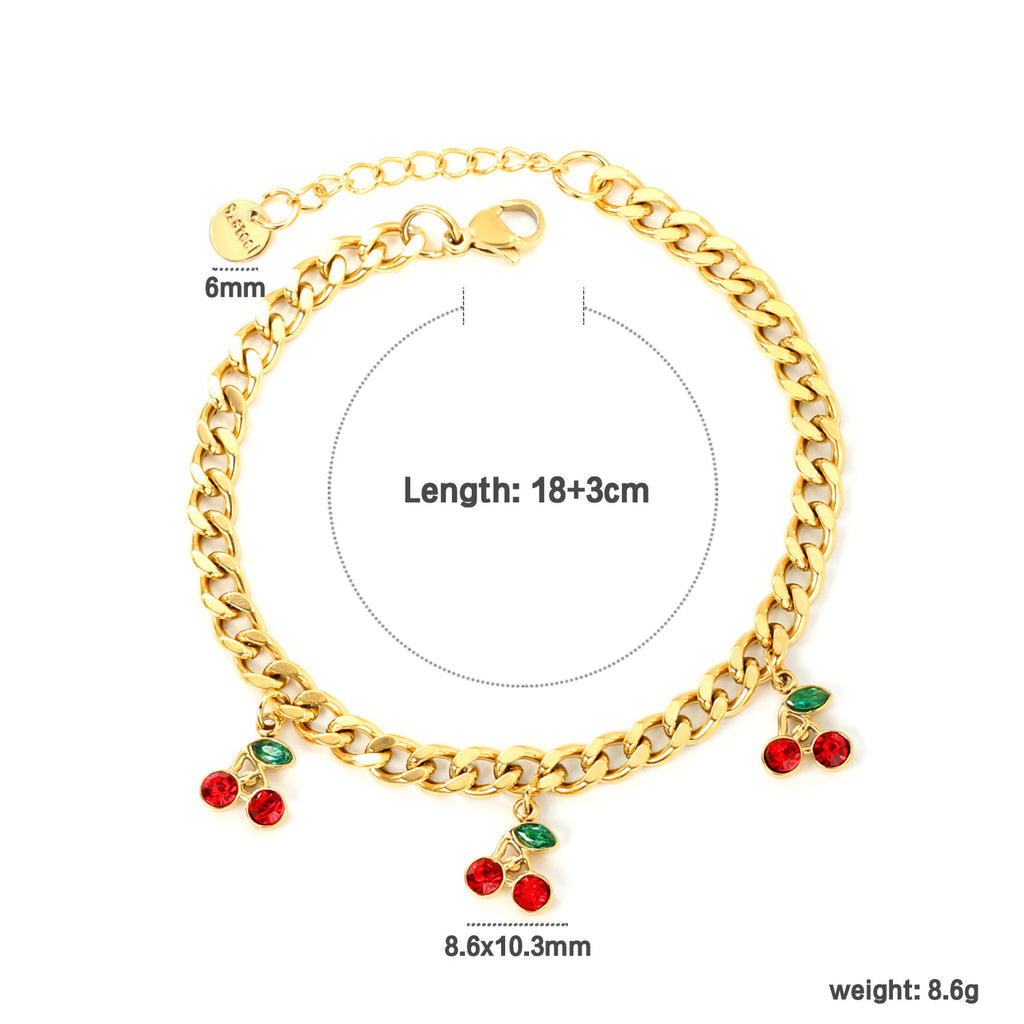 Damen Armband mit schimmernden goldenen Perlen und funkelndem Herzanhänger Shop Nory