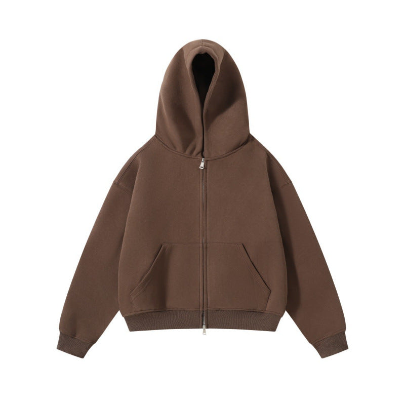 Unisex Oversize Kapuzenjacke mit durchgehendem Reißverschluss und Kängurutaschen aus Baumwoll-Fleece Shop Nory