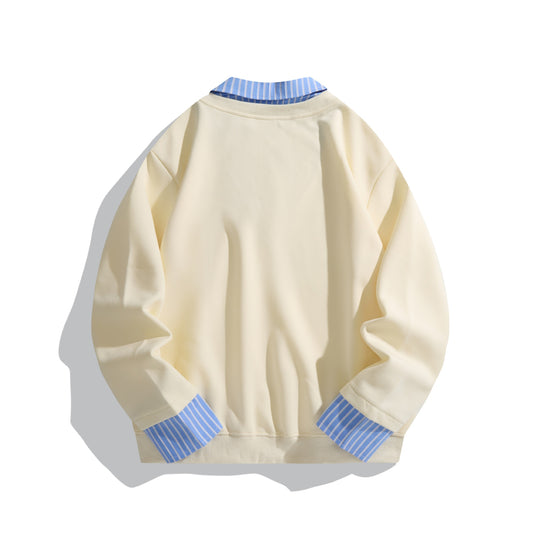 Unisex Oversize-Layering-Pullover mit integriertem Hemdkragen Shop Nory