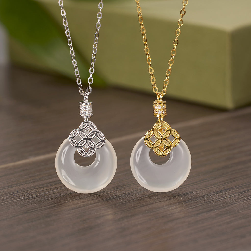 Damen Halskette mit kunstvollem Anhänger aus hochwertigem Halbedelstein und funkelnden Zirkonia Shop Nory