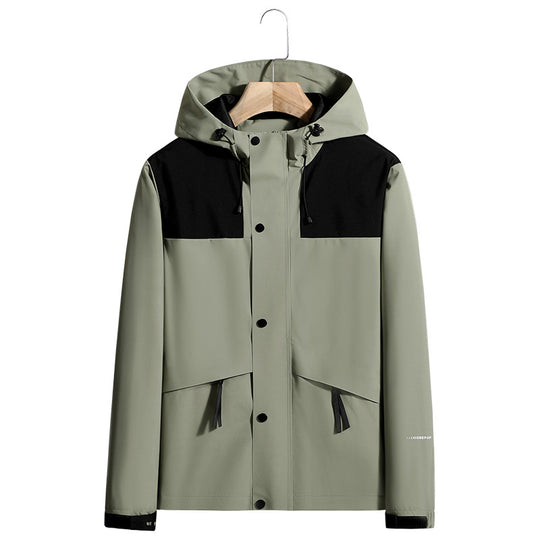 Herren Leichte wasserabweisende Kapuzen-Softshelljacke mit verdeckter Druckknopfleiste und Kordelzug Shop Nory