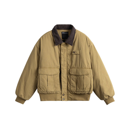 Herren Kurz geschnittene Utility-Blousonjacke mit Kordkragen und aufgesetzten Pattentaschen Shop Nory
