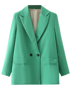 Damen Oversize Doppelreihiger Blazer mit fallendem Revers und weicher Innenfütterung Shop Nory
