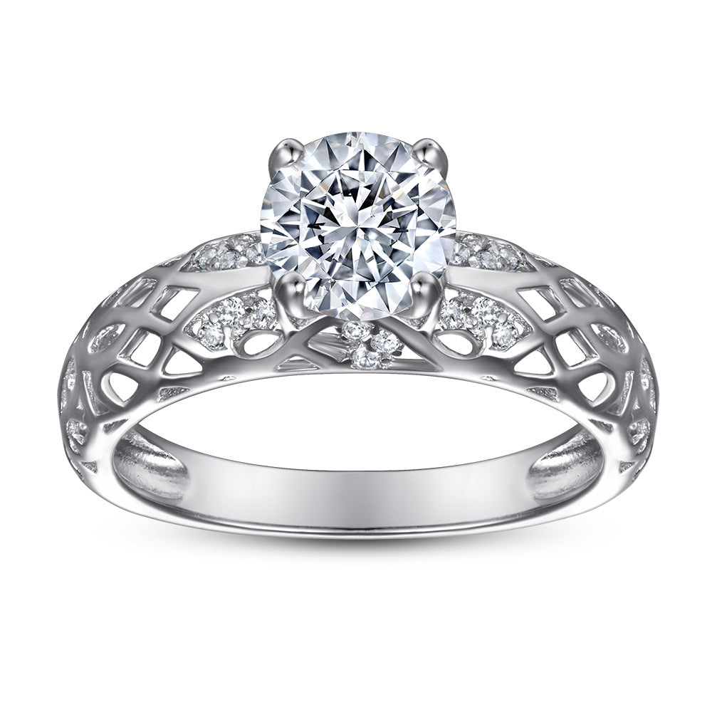 Damen Ring mit filigranem Design und strahlendem Zirkonia-Besatz Shop Nory