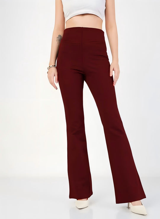 Damen Hochtaillierte Bootcut-Stretchhose mit figurformendem Oberschenkel und weitem Schlag Shop Nory