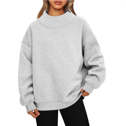Damen Oversized-Sweatshirt mit hohem Stehkragen und überschnittener Schulter Shop Nory