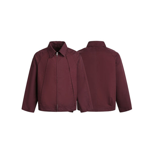 Unisex Boxy-Blousonjacke aus Baumwollmix mit Raglanärmeln und durchgehendem Reißverschluss Shop Nory