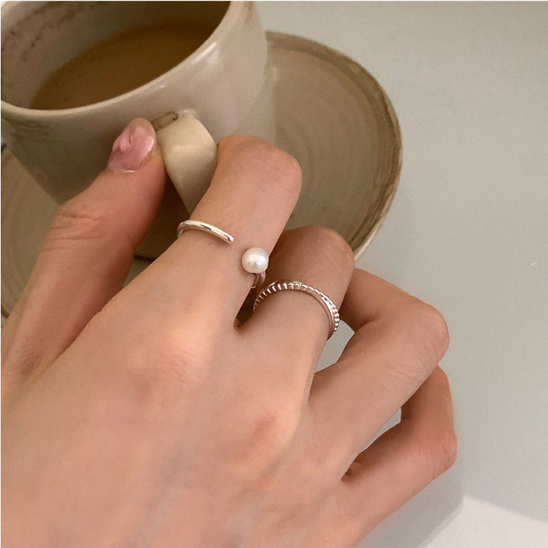 Damen Ring mit edler Perle und modernem Design Shop Nory