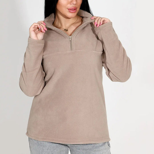 Damen Fleeceoberteil mit kurzem Halbzip und Stehkragen Shop Nory