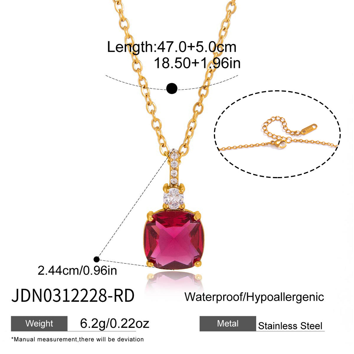 Damen elegante Halskette mit funkelndem Anhänger aus hypoallergenem Edelstahl Shop Nory