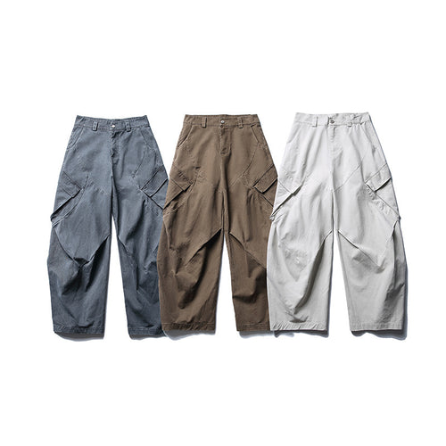 Herren weite Cargo-Hose mit asymmetrischen Klappentaschen und verkürztem Bein Shop Nory