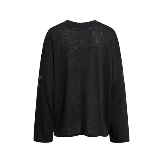 Damen Oversize-Longsleeve aus Baumwolljersey mit Glitter-Sternenprint und Rundhalsausschnitt Shop Nory