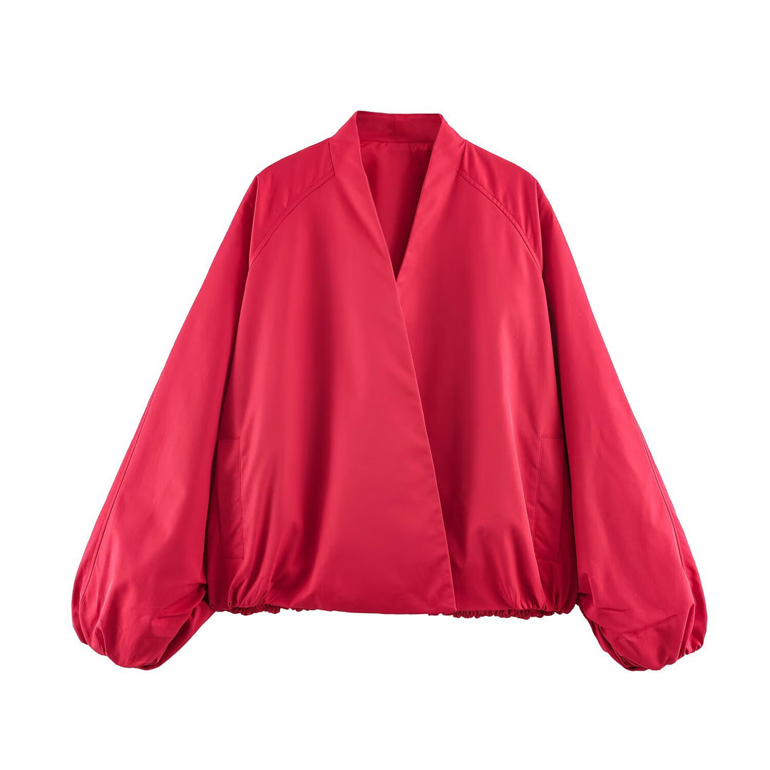 Damen Oversize-Bomberjacke mit Kimonoärmeln und Gummizugsaum Shop Nory