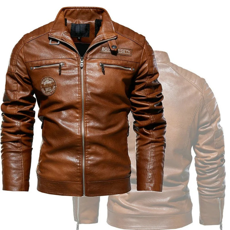 Herren Modische Bikerjacke aus Leder Shop Nory