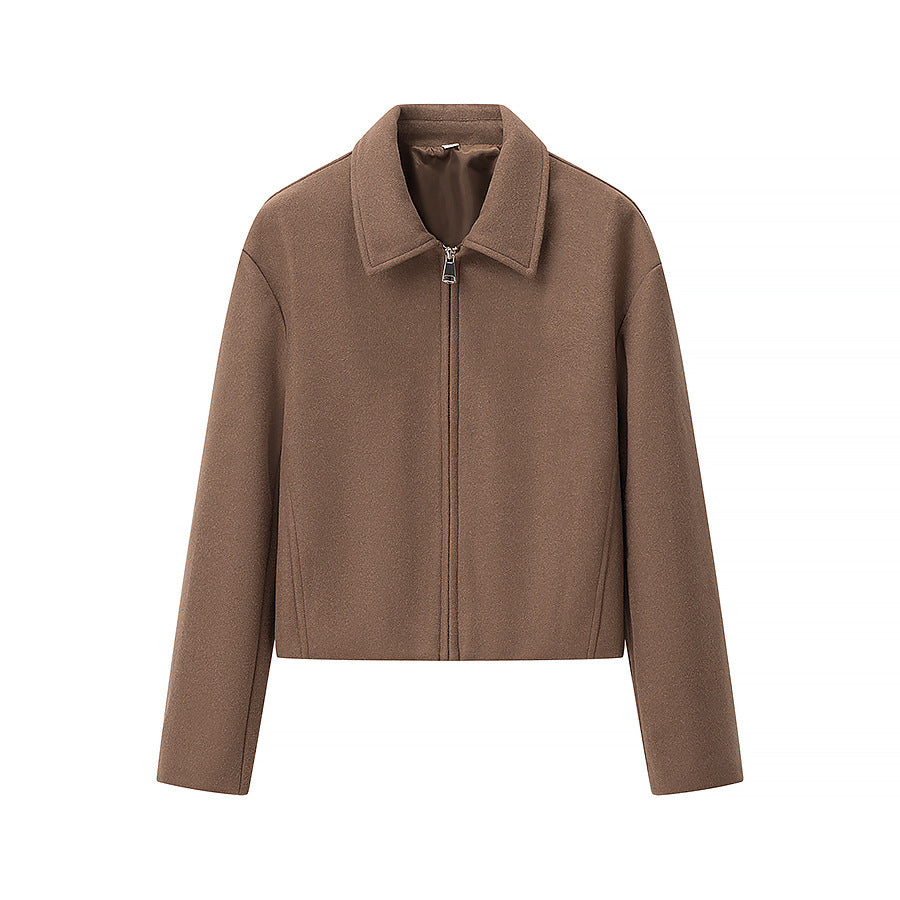 Damen Kurzjacke aus Wollmix mit Reißverschluss und kastiger Oversize-Silhouette Shop Nory