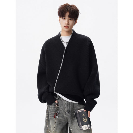 Herren Großer Strickpullover mit Knopfleiste Shop Nory