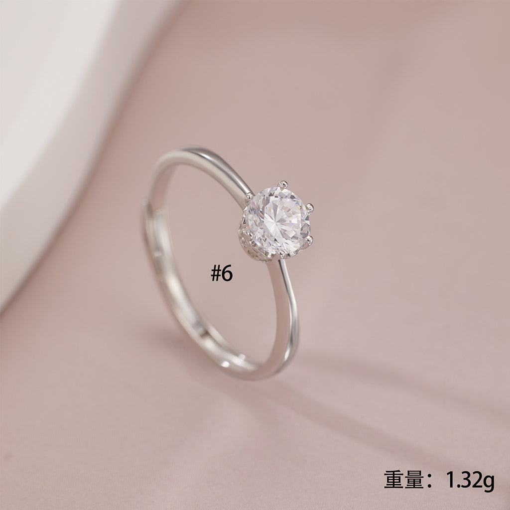Damen Solitaire-Ring mit exquisite Diamantbesatz Shop Nory