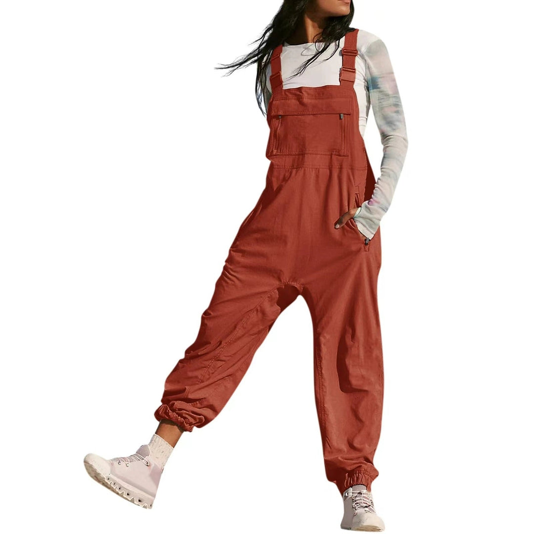 Damen Lässiger Jumpsuit mit praktischen Taschen und elastischem Saum Shopnory