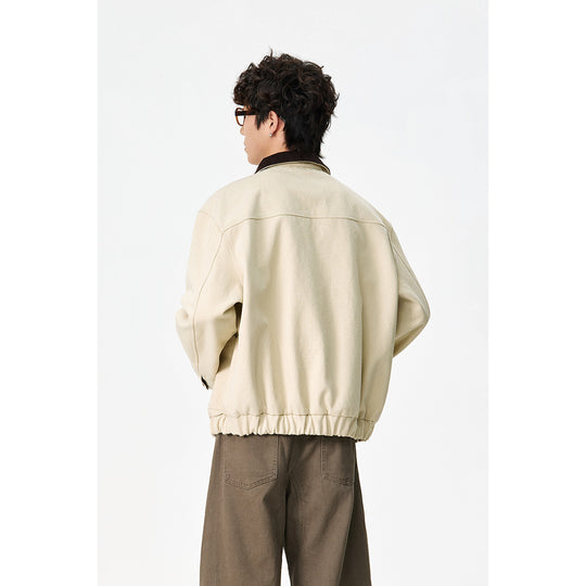 Unisex Kurz geschnittene Canvas-Fieldjacke mit Cordkragen und vier aufgesetzten Taschen Shop Nory