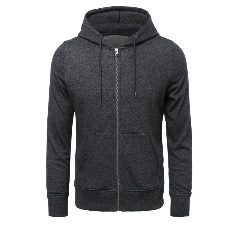 Herren nan schmal geschnittener Zip-Hoodie mit Metall-Reißverschluss, doppellagiger Kapuze und Kängurutasche Shop Nory
