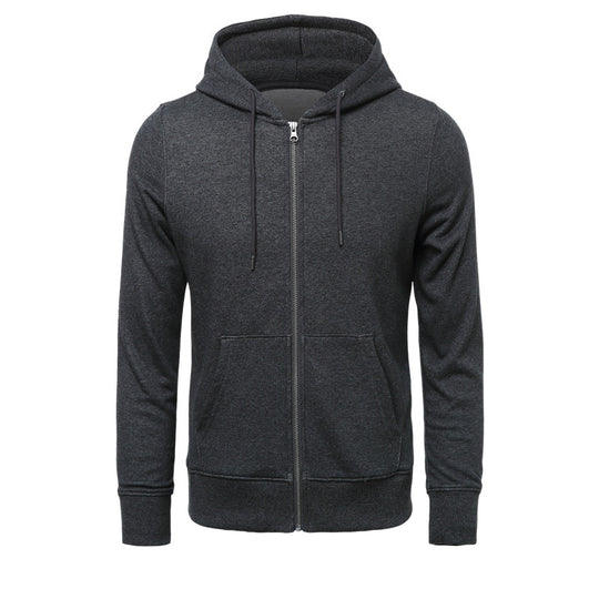 Herren nan schmal geschnittener Zip-Hoodie mit Metall-Reißverschluss, doppellagiger Kapuze und Kängurutasche Shop Nory