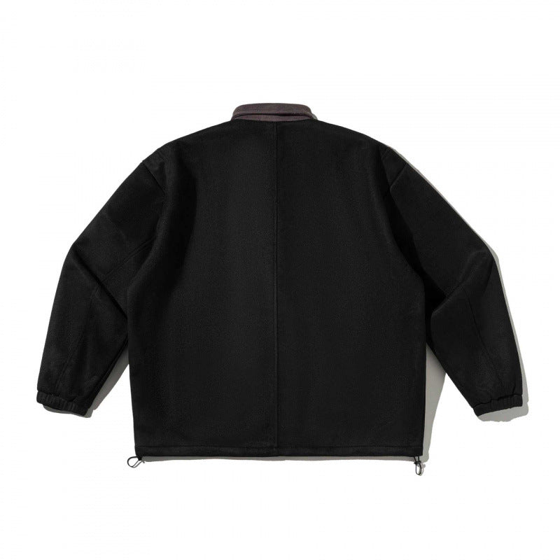 Herren Kastenförmige Wollmix-Blousonjacke mit Cordkragen, Pattentaschen und Tunnelzugsaum Shop Nory