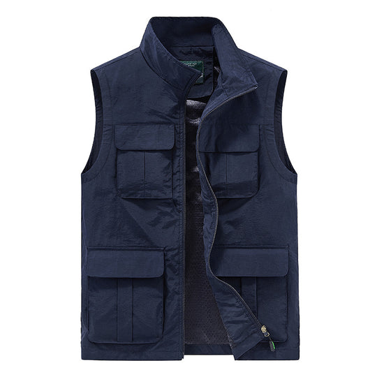 Herren Multifunktionale Utility-Weste mit Mehrfachtaschen und Mesh-Innenfutter Shop Nory
