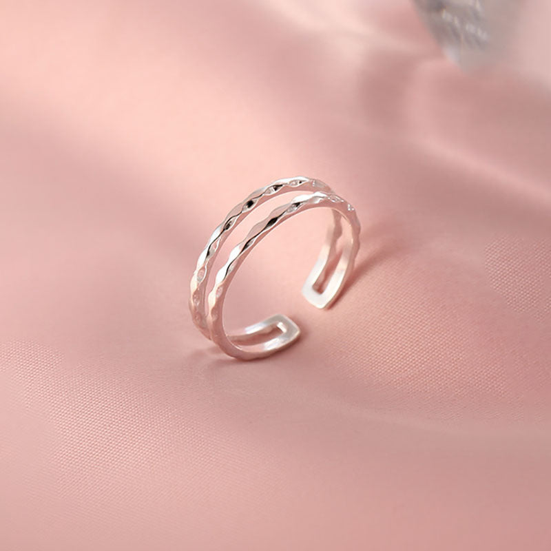 Damen filigraner Silberring mit elegantem Flechtmuster Shop Nory