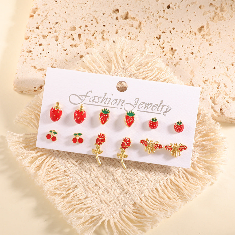 Damen Ohrstecker Set mit fruchtigem Design Shop Nory