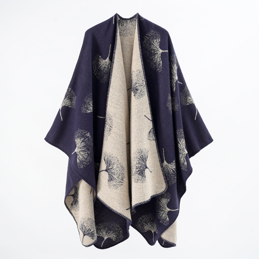 Damen Reversibler Feinstrick-Cape mit eingewebtem Pusteblumen-Jacquard Shop Nory