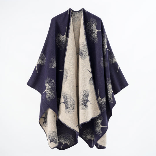 Damen Reversibler Feinstrick-Cape mit eingewebtem Pusteblumen-Jacquard Shop Nory