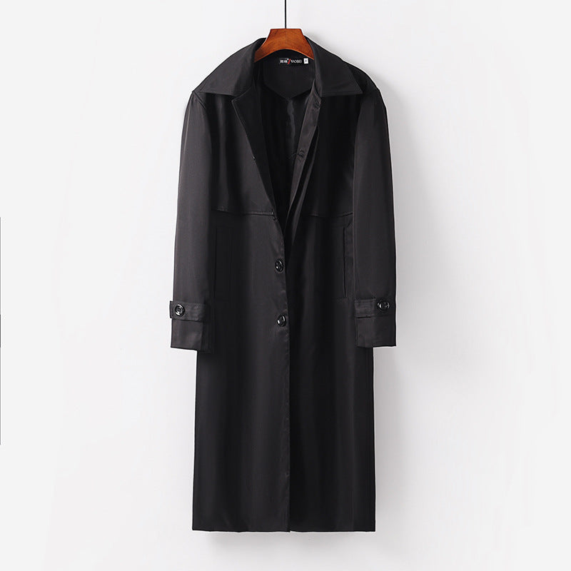 Damen leichter Trenchcoat mit verdeckter Knopfleiste und Schultercape Shop Nory