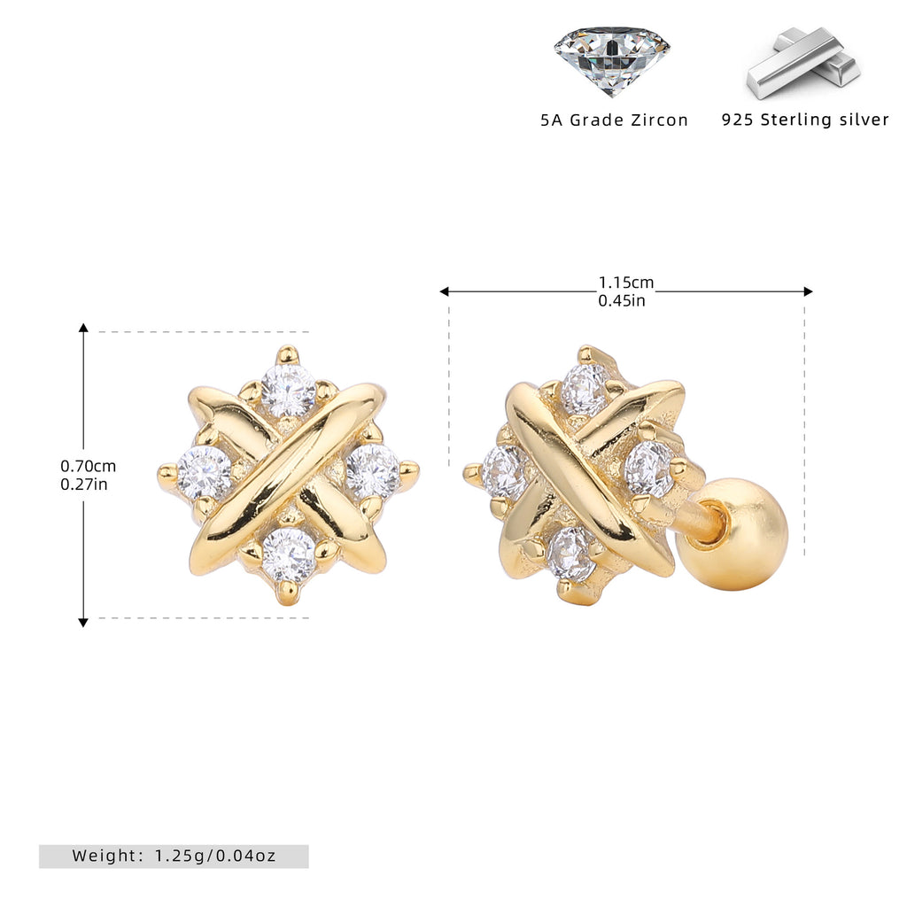 Damen Ohrstecker mit zarten Zirkon-Akzenten und hochwertigem 925 Sterling Silber Shop Nory