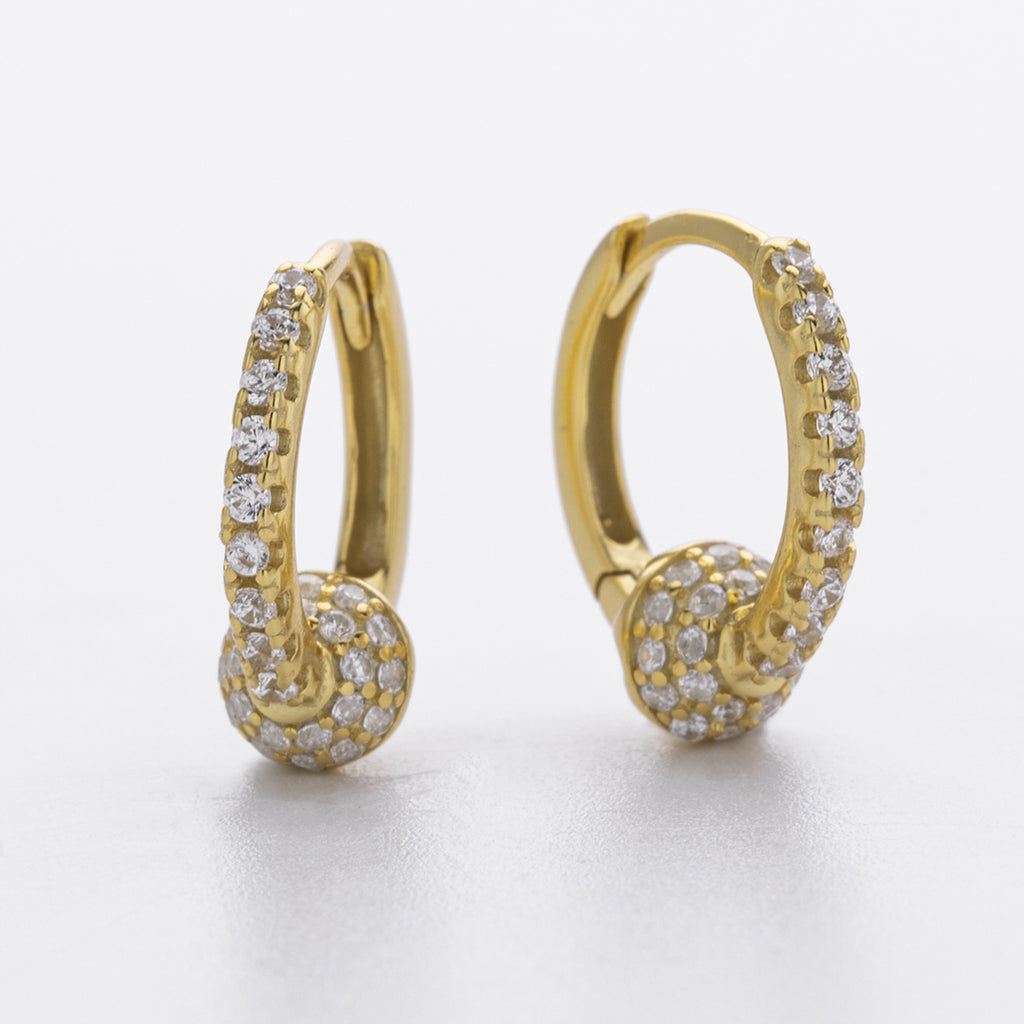Damen Creolenohrringe mit funkelnden 5A Zirkonen aus hochwertigem 925 Sterling Silber Shop Nory