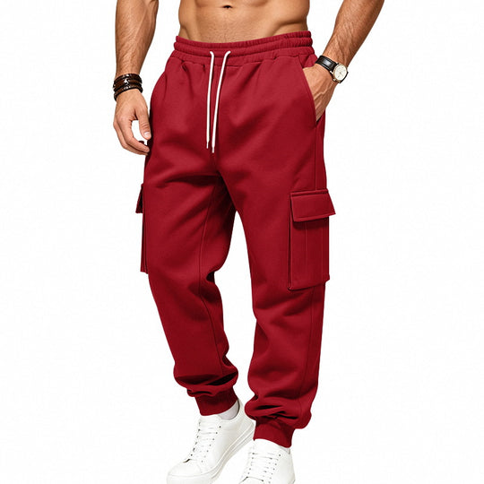 Herren locker geschnittene Cargo-Jogginghose mit elastischem Bund und großen Klappentaschen Shop Nory