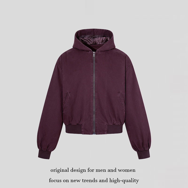 Damen Kurz geschnittene Kapuzen‑Bomberjacke mit wattierter Fütterung und elastischem Saum Shop Nory